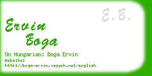 ervin boga business card